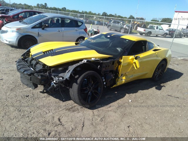 1G1YB2D74J5101748 - 2018 CHEVROLET CORVETTE STINGRAY/1LT YELLOW photo 2