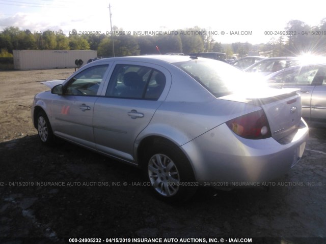 1G1AT58H797254451 - 2009 CHEVROLET COBALT LT SILVER photo 3