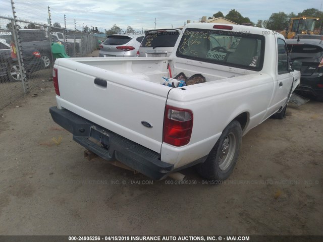 1FTYR10U94PA87069 - 2004 FORD RANGER WHITE photo 4