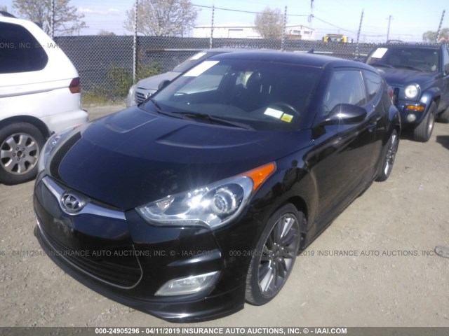 KMHTC6AD3DU136237 - 2013 HYUNDAI VELOSTER BLACK photo 2