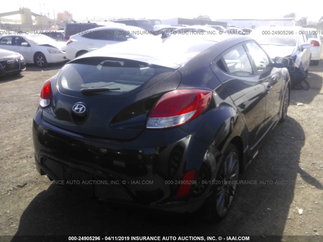 KMHTC6AD3DU136237 - 2013 HYUNDAI VELOSTER BLACK photo 4