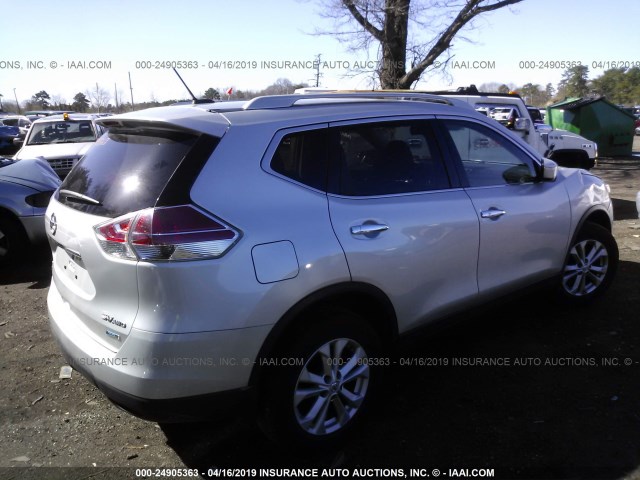 5N1AT2MV4EC761645 - 2014 NISSAN ROGUE S/SL/SV SILVER photo 4