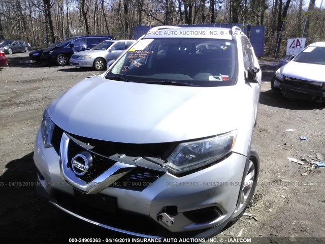 5N1AT2MV4EC761645 - 2014 NISSAN ROGUE S/SL/SV SILVER photo 6