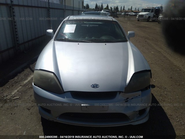 KMHHM65D15U182308 - 2005 HYUNDAI TIBURON GRAY photo 6