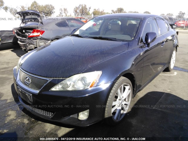 JTHBK262372053599 - 2007 LEXUS IS 250 BLUE photo 2