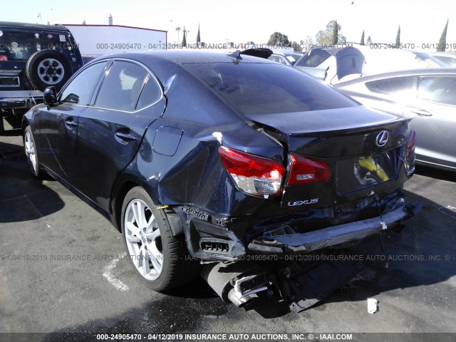 JTHBK262372053599 - 2007 LEXUS IS 250 BLUE photo 3