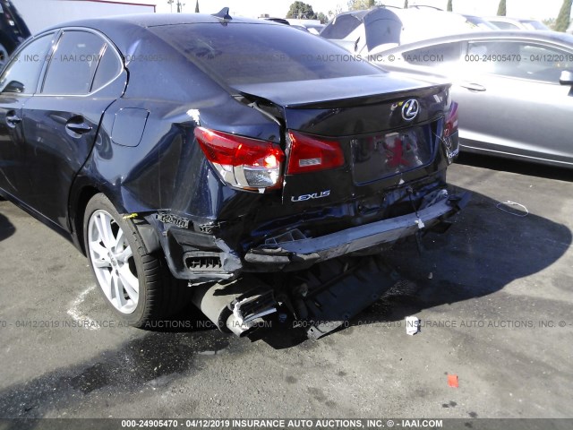 JTHBK262372053599 - 2007 LEXUS IS 250 BLUE photo 6