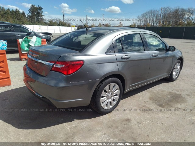 1C3CCBAB7DN642292 - 2013 CHRYSLER 200 LX GRAY photo 4