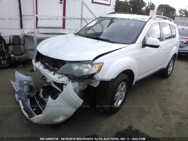 JA4LS21W78Z005641 - 2008 MITSUBISHI OUTLANDER ES WHITE photo 2