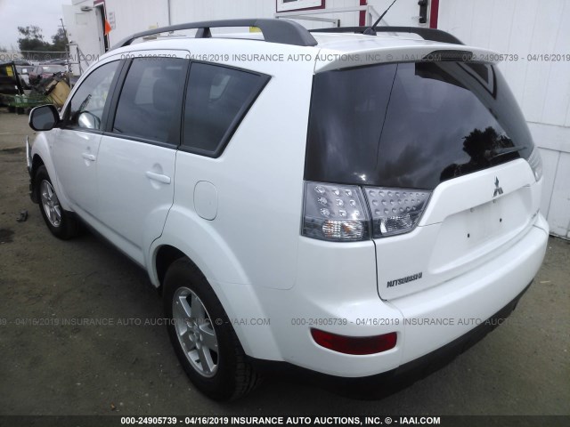 JA4LS21W78Z005641 - 2008 MITSUBISHI OUTLANDER ES WHITE photo 3