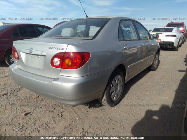 1NXBR32E33Z008868 - 2003 TOYOTA COROLLA CE/LE/S SILVER photo 4