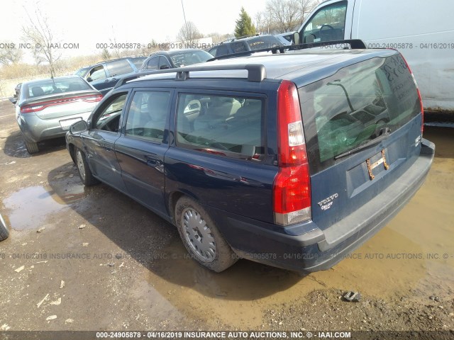 YV1SW58D311129397 - 2001 VOLVO V70 2.4T BLUE photo 3