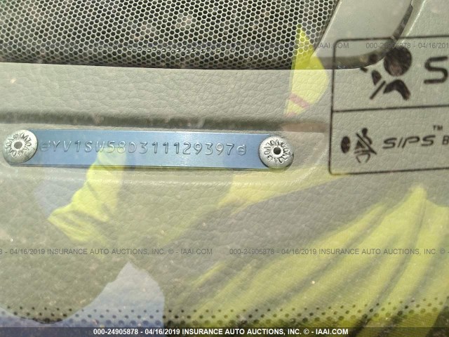 YV1SW58D311129397 - 2001 VOLVO V70 2.4T BLUE photo 9