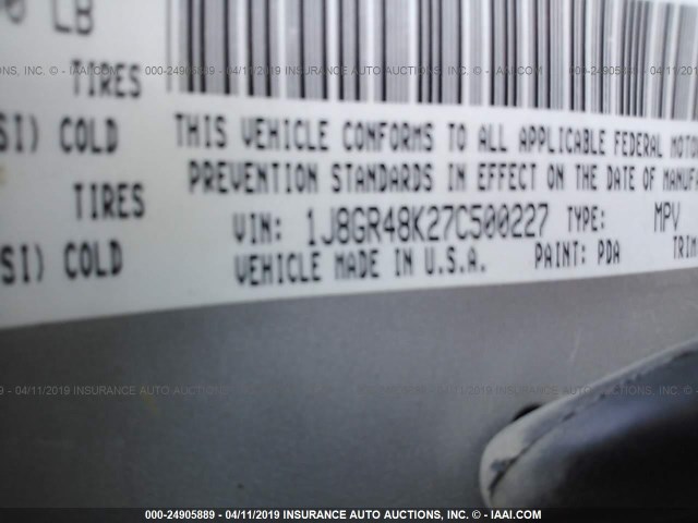 1J8GR48K27C500227 - 2007 JEEP GRAND CHEROKEE LAREDO/COLUMBIA/FREEDOM 棕色 照片 9