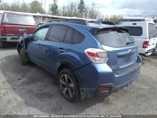 JF2GPBLC3GH230737 - 2016 SUBARU CROSSTREK 2.0I HYBRID TOURING BLUE photo 3