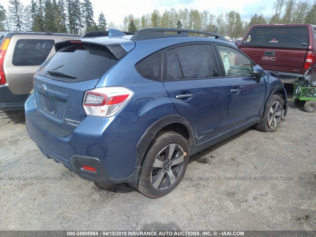 JF2GPBLC3GH230737 - 2016 SUBARU CROSSTREK 2.0I HYBRID TOURING BLUE photo 4