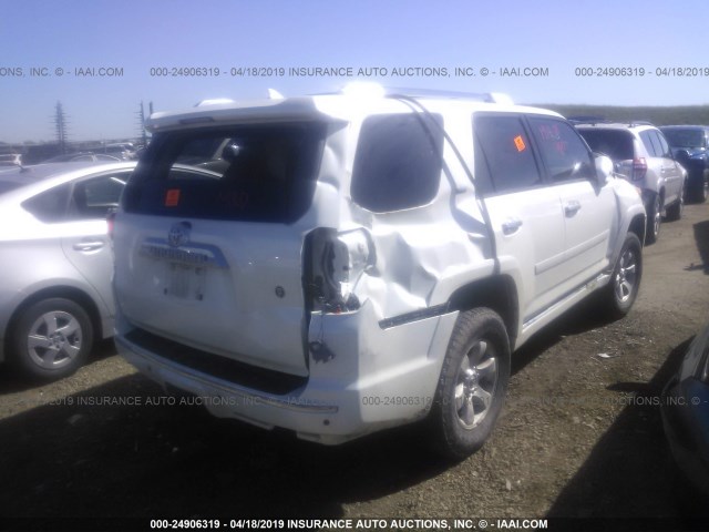 JTEBU5JR4C5080784 - 2012 TOYOTA 4RUNNER SR5/LIMITED/TRAIL WHITE photo 4