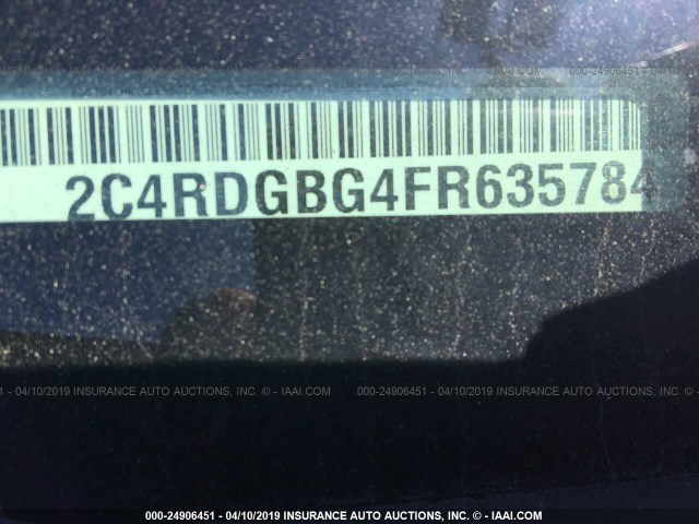 2C4RDGBG4FR635784 - 2015 DODGE GRAND CARAVAN SE RED photo 9