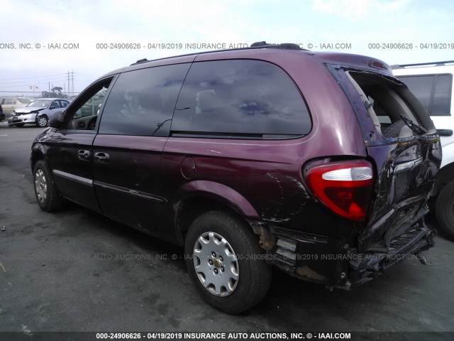 2C4GP44372R537561 - 2002 CHRYSLER TOWN & COUNTRY LX BURGUNDY photo 3