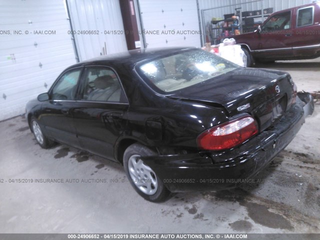 1YVGF22C425298438 - 2002 MAZDA 626 LX BLACK photo 3