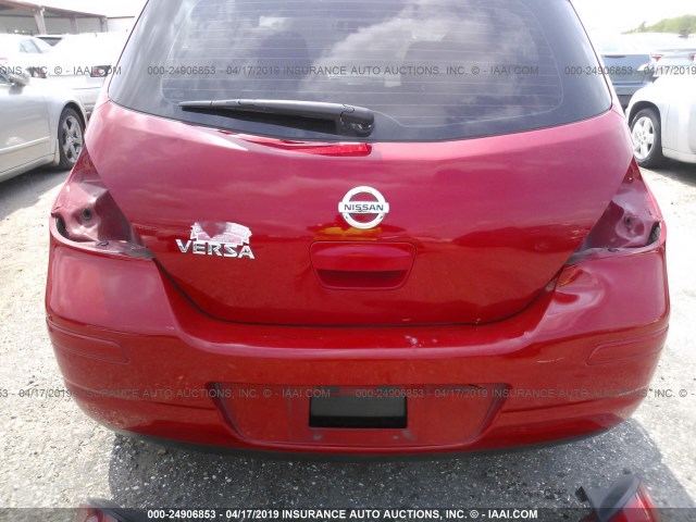 3N1BC1CP2CK813497 - 2012 NISSAN VERSA S/SL RED photo 6