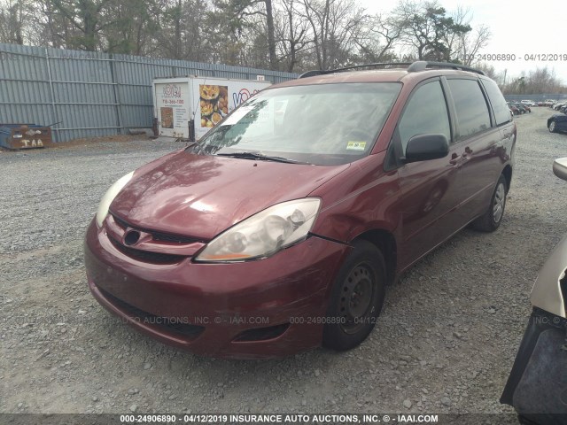 5TDZK23CX7S012361 - 2007 TOYOTA SIENNA CE/LE RED photo 2