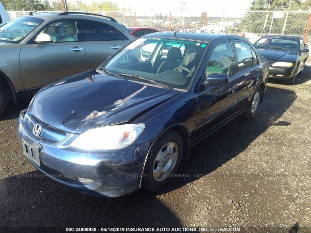 JHMES96645S013392 - 2005 HONDA CIVIC HYBRID Dark Blue photo 2