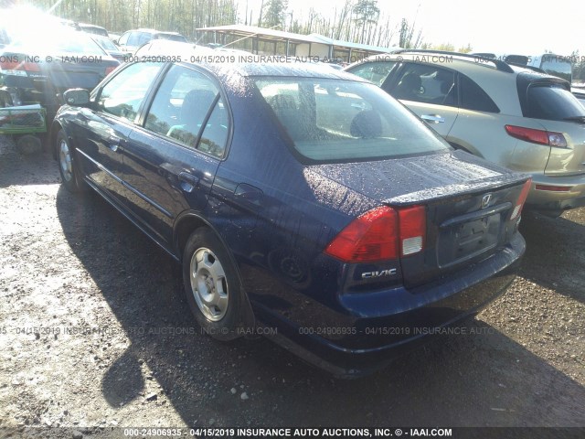 JHMES96645S013392 - 2005 HONDA CIVIC HYBRID Dark Blue photo 3