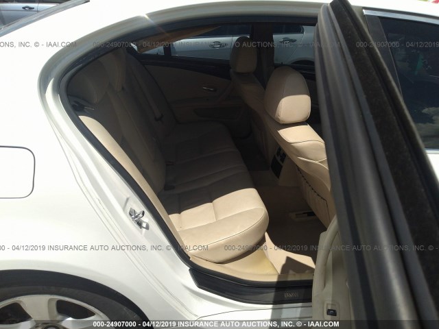 WBANW13508CZ70729 - 2008 BMW 535 I WHITE photo 8