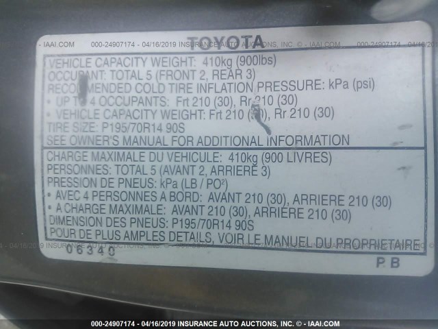 4T1BG22K1XU492163 - 1999 TOYOTA CAMRY CE/LE/XLE GOLD photo 9