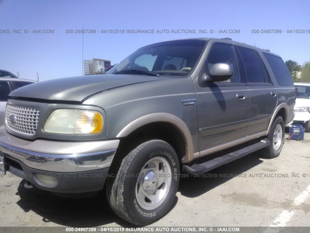 1FMPU18L7XLA74642 - 1999 FORD EXPEDITION GREEN photo 2