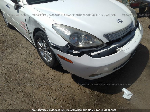 JTHBF30G920044392 - 2002 LEXUS ES 300 WHITE photo 6