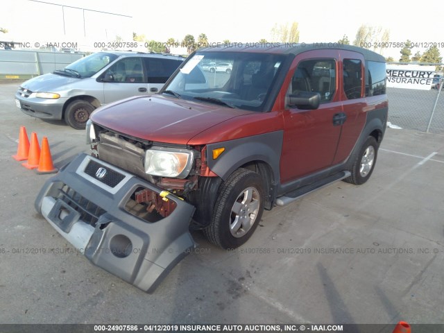 5J6YH18593L010458 - 2003 HONDA ELEMENT EX ORANGE photo 2