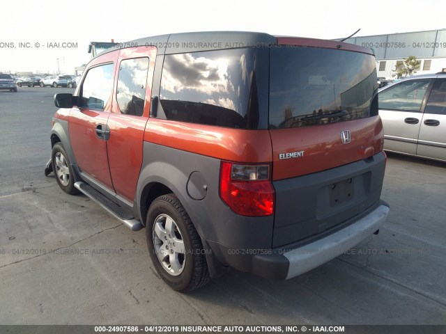 5J6YH18593L010458 - 2003 HONDA ELEMENT EX ORANGE photo 3