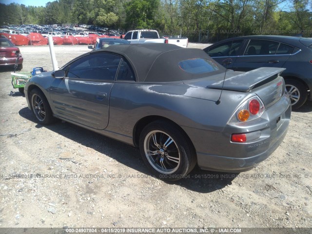 4A3AE45GX3E054283 - 2003 MITSUBISHI ECLIPSE SPYDER GS GRAY photo 3