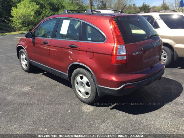 JHLRE38308C049799 - 2008 HONDA CR-V LX RED photo 3