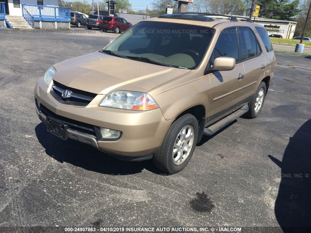 2HNYD18642H517025 - 2002 ACURA MDX TOURING GOLD photo 2