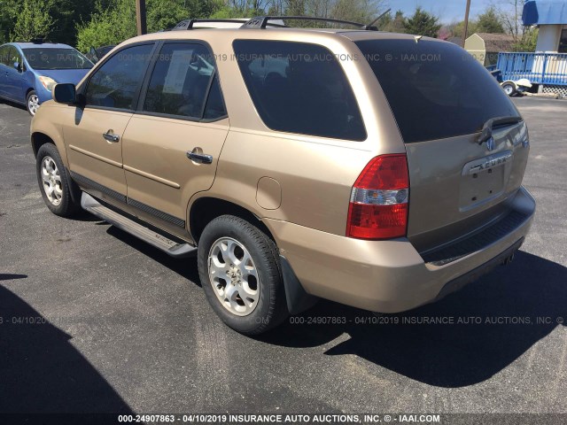 2HNYD18642H517025 - 2002 ACURA MDX TOURING GOLD photo 3