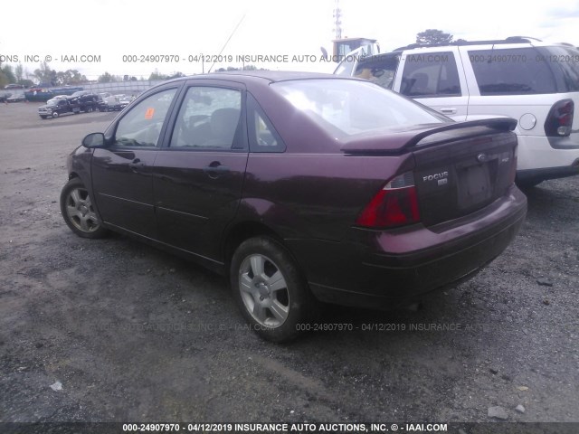 1FAHP34N77W160069 - 2007 FORD FOCUS ZX4/S/SE/SES MAROON photo 3