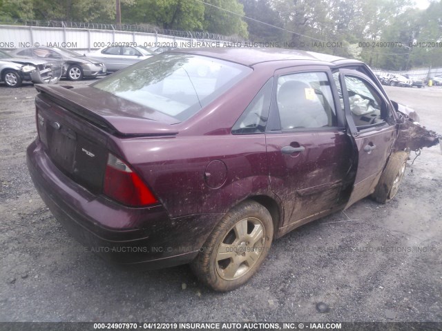 1FAHP34N77W160069 - 2007 FORD FOCUS ZX4/S/SE/SES MAROON photo 4