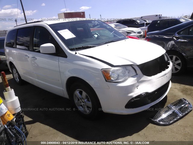 2C4RDGCG5DR550545 - 2013 DODGE GRAND CARAVAN SXT WHITE photo 1