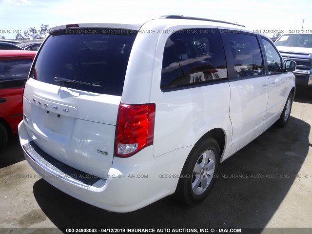 2C4RDGCG5DR550545 - 2013 DODGE GRAND CARAVAN SXT WHITE photo 4