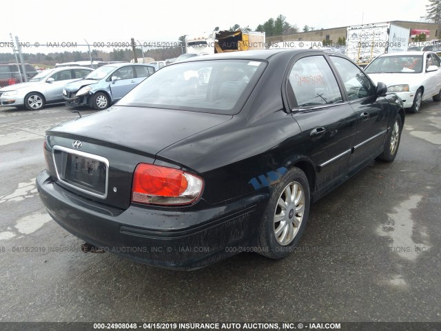 KMHWF35H14A978074 - 2004 HYUNDAI SONATA GLS/LX BLACK photo 4