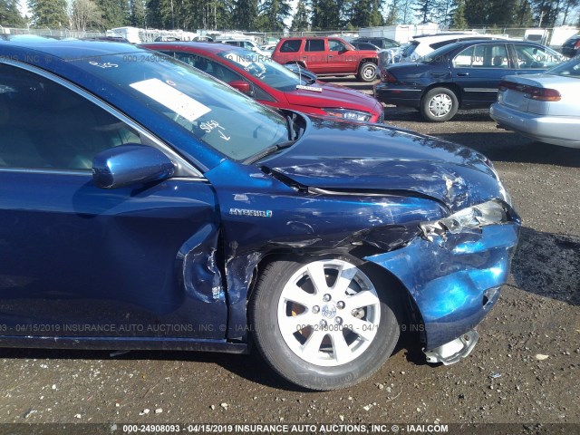 JTNBB46K393049879 - 2009 TOYOTA CAMRY HYBRID Dark Blue photo 6