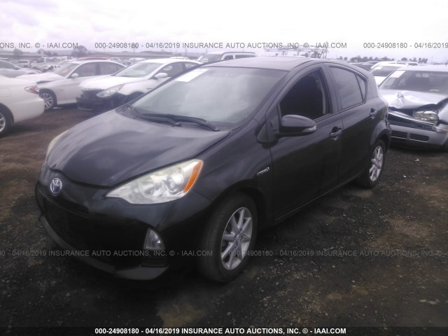 JTDKDTB39D1044312 - 2013 TOYOTA PRIUS C BLACK photo 2