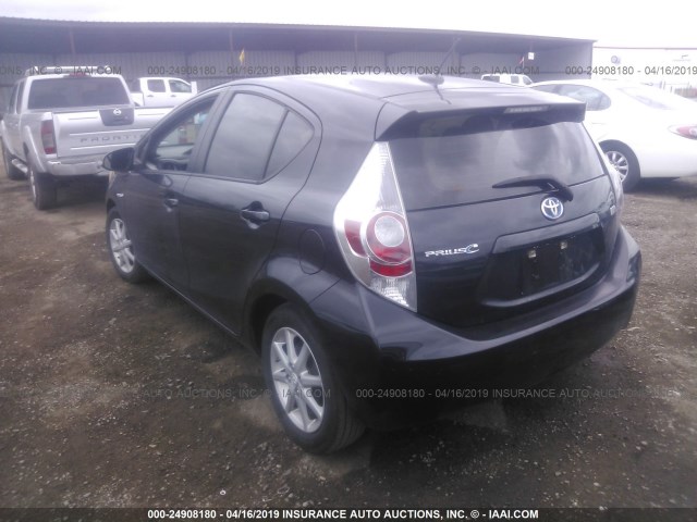 JTDKDTB39D1044312 - 2013 TOYOTA PRIUS C BLACK photo 3