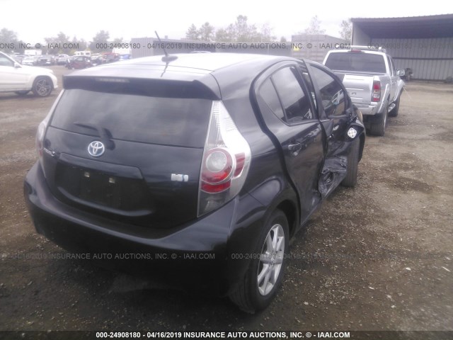 JTDKDTB39D1044312 - 2013 TOYOTA PRIUS C BLACK photo 4