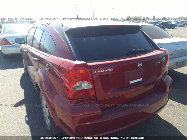 1B3HB28B37D233227 - 2007 DODGE CALIBER RED photo 3