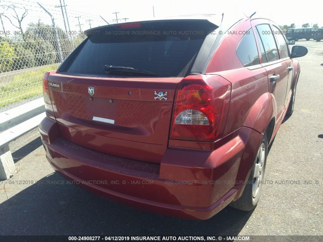 1B3HB28B37D233227 - 2007 DODGE CALIBER RED photo 4