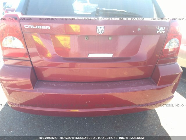 1B3HB28B37D233227 - 2007 DODGE CALIBER RED photo 6